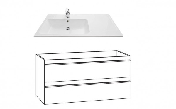 Marlin Bad 3250 Waschtisch mit Unterschrank 100 cm breit, mit Auszügen