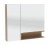 SET539RRG Spiegelschrank, 2 Doppelspiegeltüren, 4 Glasböden, 1 Mittelwand, hohe Spiegeltüre links, Regal rechts geöffnet, Regal farblich absetzbar, Schalter und Steckdose - Maße: 15x90x802 cm