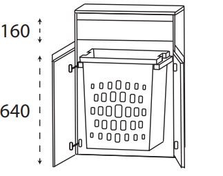 Puris New Xpression - Highboard mit Wäscheauszug / 62,5 cm breit