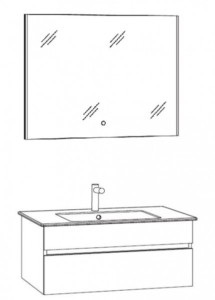 Marlin Bad 3290 Badmöbel Set 80 cm breit, mit Spiegel - Variante 2