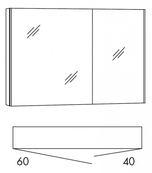 Marlin Bad 3250 Bad-Spiegelschrank 100 cm breit SAD10L / SAD10R