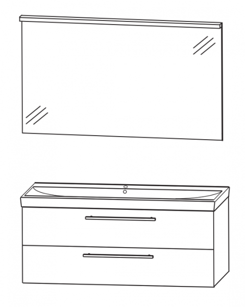 Puris Protection1 - Badmöbelset 3 - 120 cm / mit Flächenspiegel