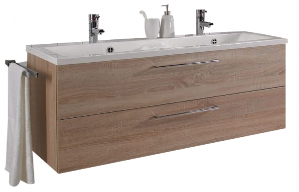 Puris Fresh Doppelwaschtisch mit Unterschrank 120,6 cm breit