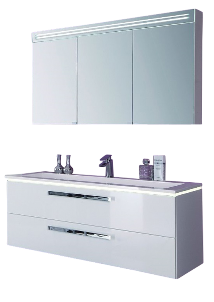 Puris Star Line Badmöbel Set 140,6 cm breit kombinierbar – Glas, Einzelbecken oder Doppelbecken