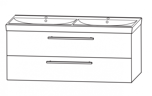 Puris Protection1 - Doppelwaschtisch und Unterschrank / 120 cm
