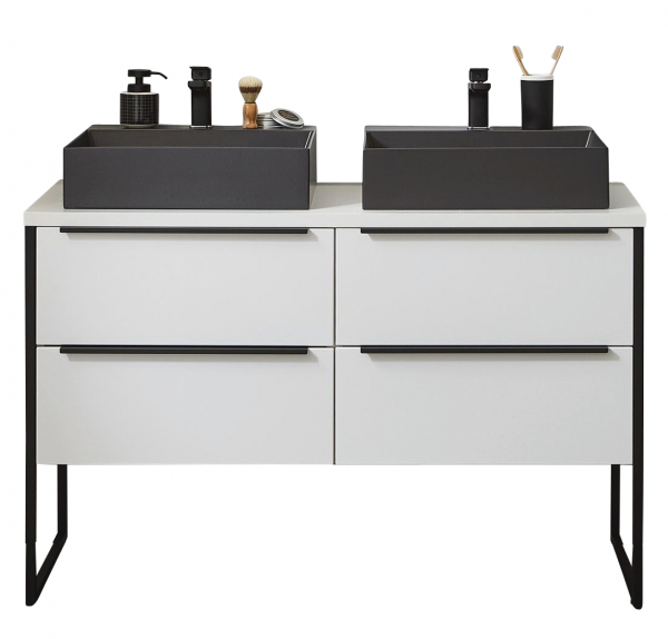 Puris Aspekt Doppelwaschtisch mit Unterschrank - 120 cm breit