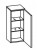 913.013030 Wandschrank / 1 Drehtüre / 2 Einlegeböden / inklusive Türdämpfer / Breite 30 cm / Höhe 70 cm / Tiefe 20 cm 