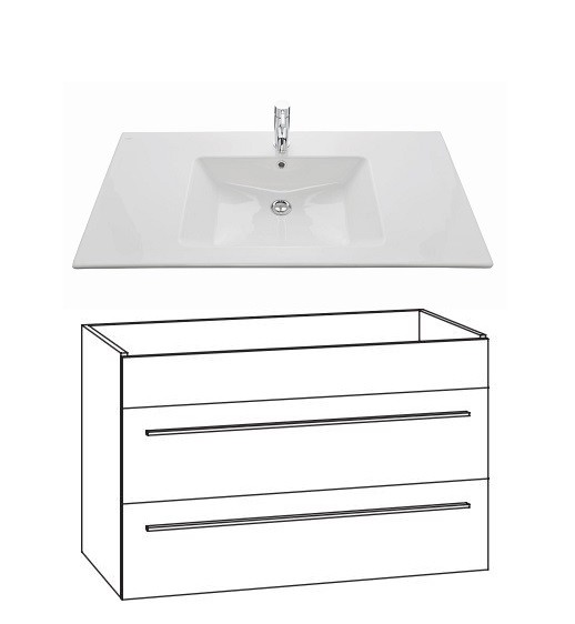 Marlin Bad 3260 Waschtisch mit Unterschrank WKHBSA9 / 100 cm