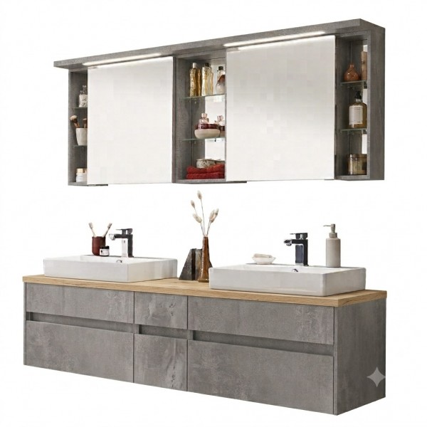 Puris Unique Badmöbel Set - Doppelwaschplatz / 172 cm