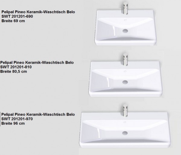 Pelipal Pineo Keramik-Waschtisch Belo - maßvariabel
