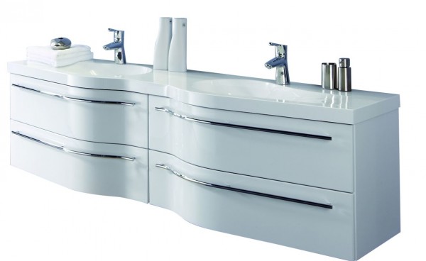 Puris Swing Doppelwaschtisch mit Unterschrank 180,6 cm breit