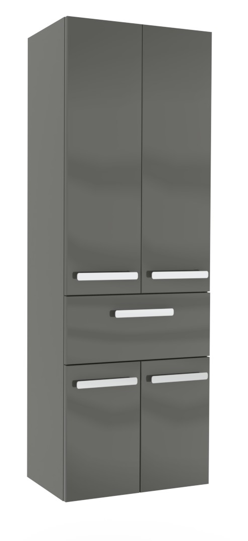 Pelipal 4005 Bad-Hochschrank 60 cm breit - 2 Türen, 1 Auszug, 2 Wäschkippen