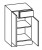 955.305040 Unterschrank / 2 Drehtüren / 1 Schubkasten / 1 Einlegeboden / stehend / Breite 50 cm / Höhe 85,4 cm / Tiefe 33 cm