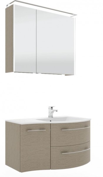 Marlin 3280cara Badmöbelset 90 cm - Waschtisch rechts