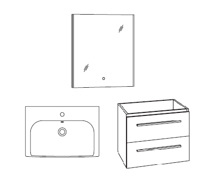 Marlin Bad 3060 Badmöbel Set 65 cm breit - Set 1.7