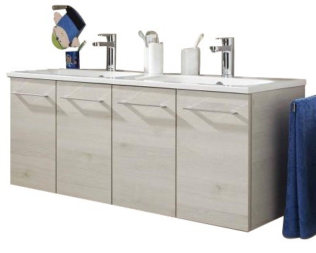Pelipal 6110 Doppelwaschtisch mit Unterschrank 120 cm breit - 4 Türen