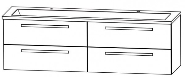 Puris Star Line Doppelwaschtisch mit Unterschrank 160,6 cm breit – Glas