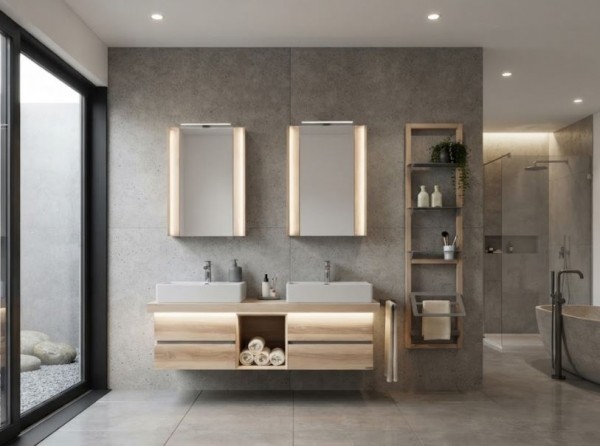 Thielemeyer Fresh Massivholz Badmöbelset 801394 - Komplettset 4-teilig / 177 cm