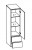 943.013556 Midischrank / 1 Drehtüre / 2 Schubkästen / 2 Einlegeböden / inklusive Türdämpfer