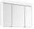 Spiegelschrank 120 cm S2A441207 mit 3 Doppelspiegeltüren, 2 seitlichen Flächenleuchten, 6 Glasböden, Schalter und Steckdose - Maße: 15x122x64 cm - Aufsatzleuchte optional