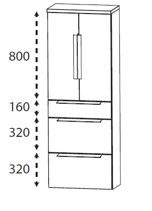 Puris Star Line Bad-Hochschrank 60 cm breit HNA096A7M