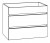 Waschtischunterschrank: 1 feste Blende, 1 Schubkasten, 1 Auszug (Höhe: 60,6 cm / Tiefe: 49,3 cm)