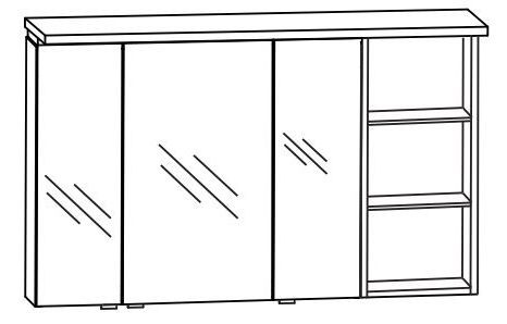 Puris Swing Spiegelschrank 120 cm breit SET41122R