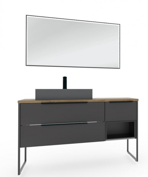 Puris Aspekt Badmöbel Set mit Regal - 130 cm