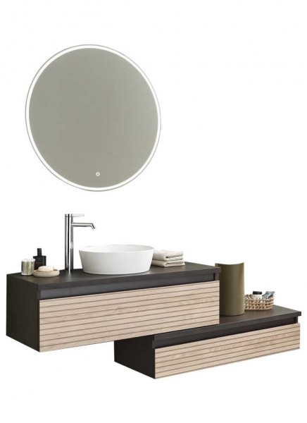 Puris Vialli Badmöbel Set 150 cm breit - Becken mittig