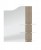 Spiegelpaneel SPRA6 mit 3 Glasböden rechts, LED Beleuchtung satiniert 3,6W - Maße: 59x62/70x19/9,9 cm