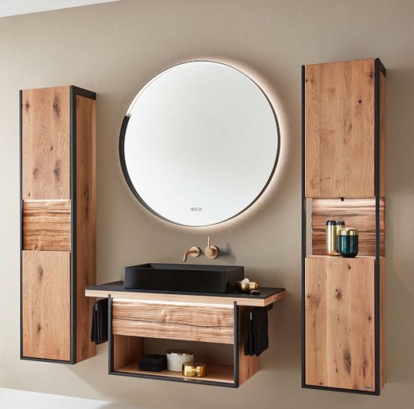 Thielemeyer Steel Massivholz Badmöbelset - 105,5 cm - sofort lieferbar