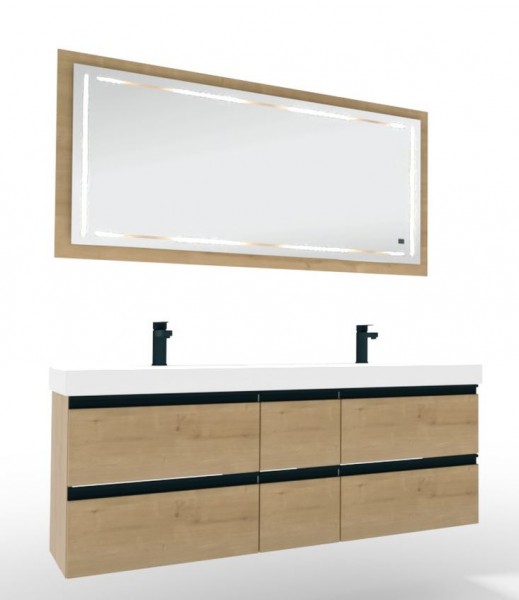 Puris c!puro Badmöbel Set mit Doppelwaschtisch - 150 cm
