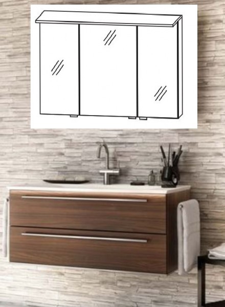 b.bright - Badmöbel-Set 100 cm breit inkl. Spiegelschrank / gerade Form