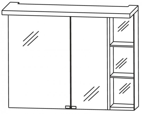 Puris Crescendo Spiegelschrank 90 cm breit S2A439R26