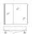 SADA8R - Spiegelschrank mit 2 Spiegeltüren und Innenspiegel, 2 Glasböden, mit Schalter und Steckdose, inkl. seitlicher LED-Beleuchtung, Maße: 80x70,3x17 cm