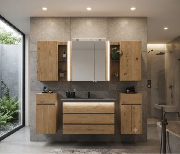Thielemeyer Fresh Massivholz Badmöbelset 800589/801589 - 102 cm