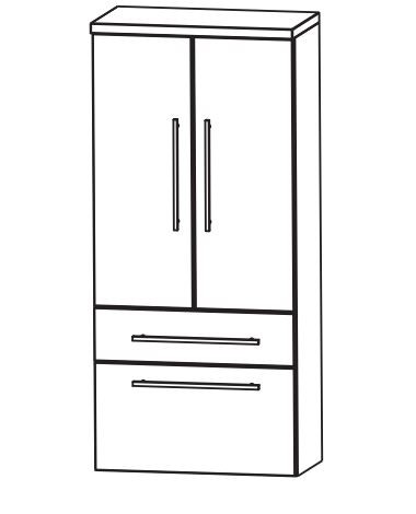 Puris Fine Line Bad-Mittelschrank 60 cm breit MNA886A7M
