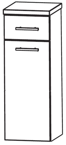 Puris Crescendo Bad-Highboard mit Wäschekippe 30 cm breit HBA553A7W
