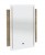 SET546002 Flächenspiegel, Trägerplatte in Korpusdekor, Flächenspiegel 50 cm breit, 2 LED Streifen senkrecht, 1 Touch LED-Dimmer - Maße: 3,9x60x802 cm