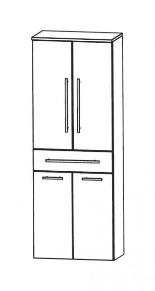 Puris Speed Bad-Hochschrank 60 cm breit mit Wäschekippe HNA056AW
