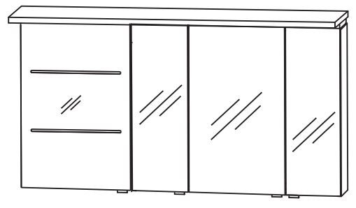 Puris Swing Spiegelschrank 140 cm breit SET40142L