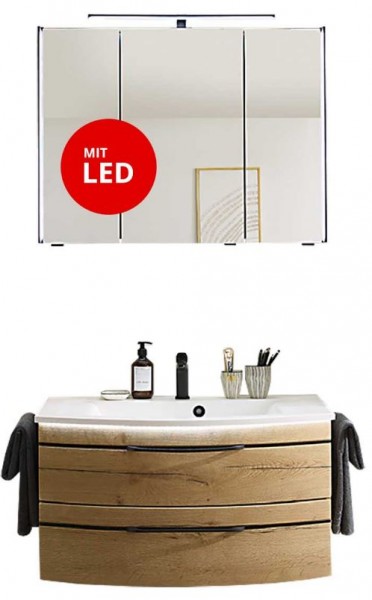 Pelipal 7045 Badmöbelset 90 cm breit mit Spiegelschrank