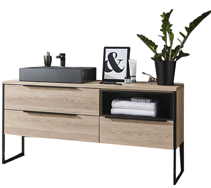 Puris Aspekt Waschtisch mit Unterschrank - 150 cm breit