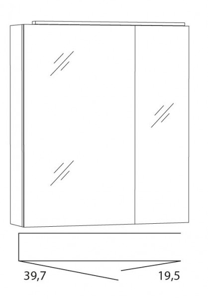 Marlin 3040city Spiegelschrank 60 cm breit SLLB6