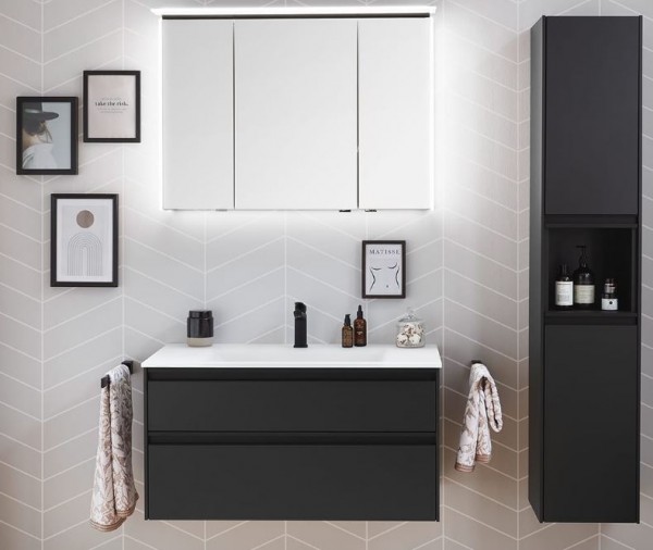 Puris New Xpression - Badmöbel Set 92 cm - mit Spiegelschrank