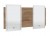 SET541502 Flächenspiegel, 1 Trägerplatte in Korpusdekor 64 cm hoch, 2 versetzte Holzablagen Tiefe 12,5 cm, 2 Flächenspiegel je 50 cm breit, je 2 LED Streifen, je 1 Touch Dimmer - Maße: 14,1x150x80 cm