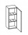 359.013030 Wandschrank / 1 Drehtüre / 2 Einlegeböden / inklusive Türdämpfer / Breite 30 cm / höhe 70 cm / Tiefe 20 cm 