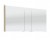 Spiegelschrank 120 cm S2A431277 - für Doppelwaschtisch-Lösung, 3 Doppelspiegeltüren, 2 Mittelwände, 6 Glasfachböden, 1 Schalter-Steckdosen-Element, 1 LED-Flächenleuchte, 18,2 Watt / Converter 30 Watt, für Doppelwaschtisch-Lösung, Energieeffizienzklasse: A