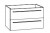 WKHSA7 Waschtischunterschrank, 1 Schubkasten, 1 Auszug - Maße: 77x47,8x49,3 cm