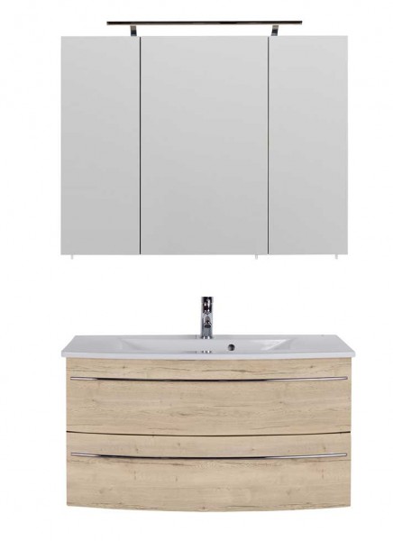 Marlin 3040city Badmöbel Set mit Keramikwaschtisch - 90 cm